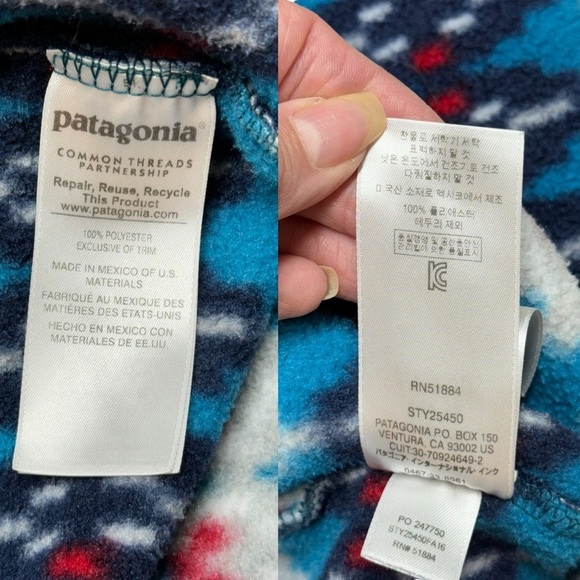 Patagonia Synchilla Fleece Snap-T Pullover Forest Carpet Deep Sea Blue Small - Picture 13 of 15